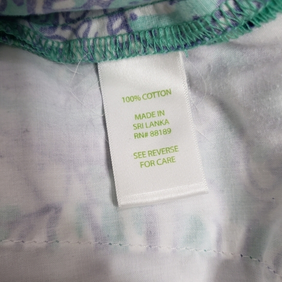 Lilly Pulitzer The Callahan Short 100% cotton teal blue white paisley size 2 - Picture 7 of 7